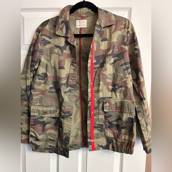 Zara Camouflage Jacket with Red Trim